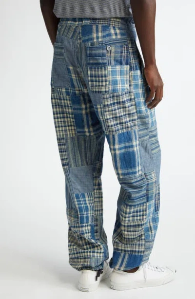 Double Rl Indigo Patchwork Cotton & Linen Drawstring Pants