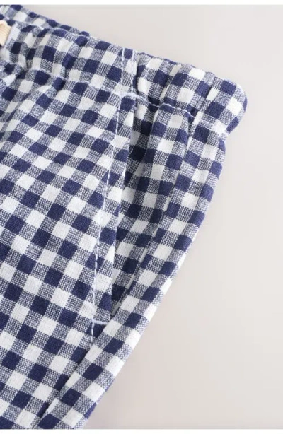 Next Kids' Linen & Cotton Gingham Drawstring Shorts