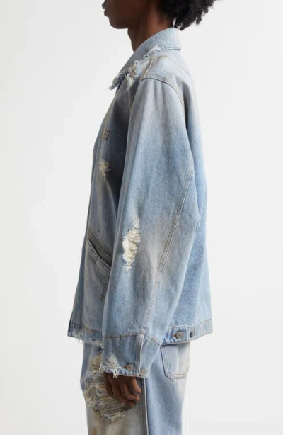 Mm6 Maison Margiela Distressed Denim Chore Jacket