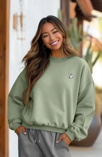 Dalix Heartly Ghost Womens Heavyweight Relaxed Sweatshirt