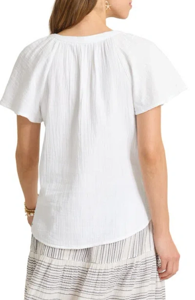 Tommy Bahama Flutter Sleeve Cotton Gauze Top