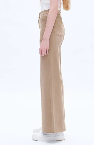 Bayeas Raw Hem High Waist Utility Wide Leg Jeans