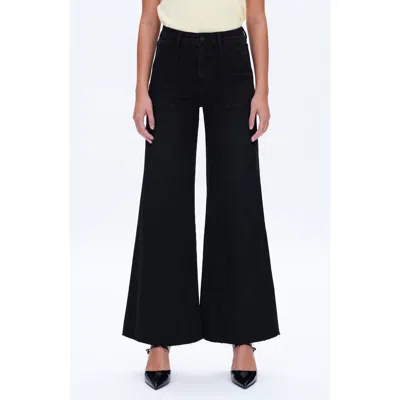 Bayeas Raw Hem High Waist Utility Wide Leg Jeans