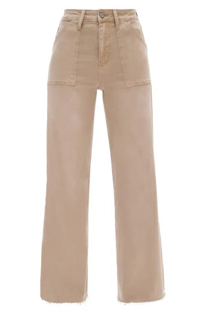 Bayeas Raw Hem High Waist Utility Wide Leg Jeans