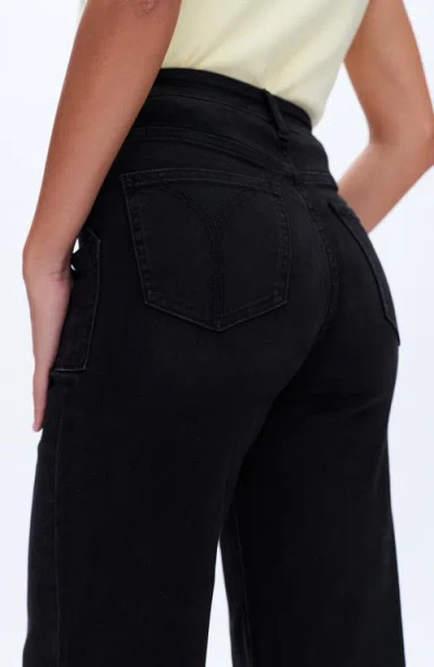 Bayeas Raw Hem High Waist Utility Wide Leg Jeans