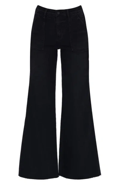 Bayeas Raw Hem High Waist Utility Wide Leg Jeans