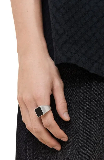 ALLSAINTS BLACK ONYX SIGNET RING 