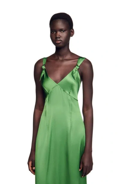 Sandro Cecile Fluid Satin Effect Dress