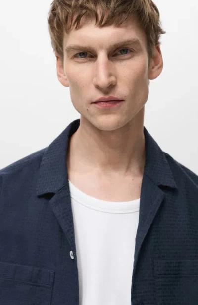 Mango Textured Cotton Bowling Shirt