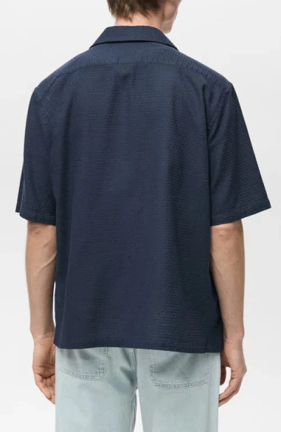 Mango Textured Cotton Bowling Shirt