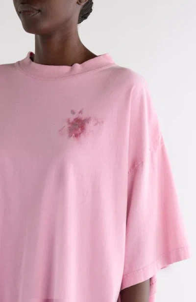 Balenciaga Nail Polish Distressed Crop Logo Graphic T-shirt