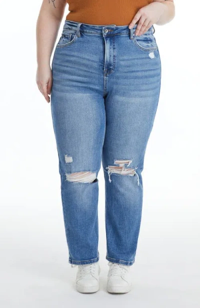 Bayeas Sarah Ripped High Waist Ankle Straight Leg Jeans