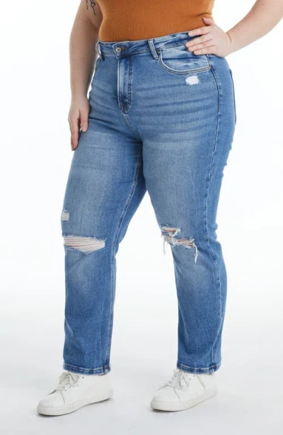 Bayeas Sarah Ripped High Waist Ankle Straight Leg Jeans
