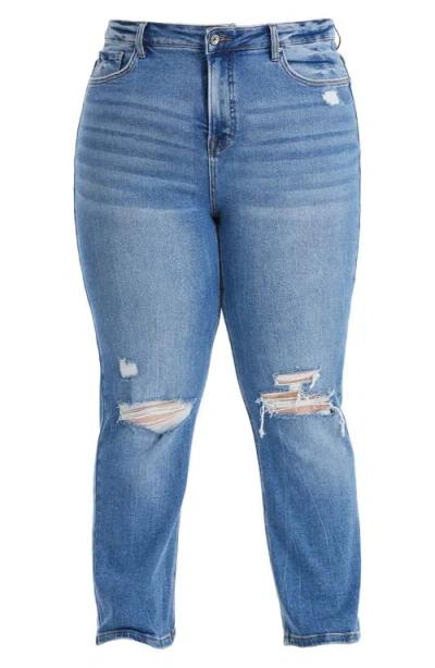 Bayeas Sarah Ripped High Waist Ankle Straight Leg Jeans