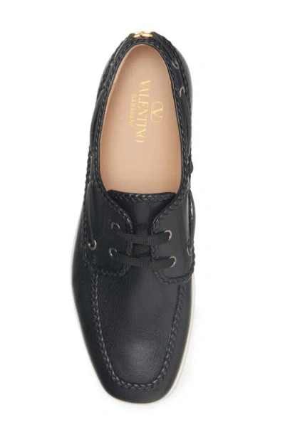 Valentino Leather Palm Avenue Boat Shoes