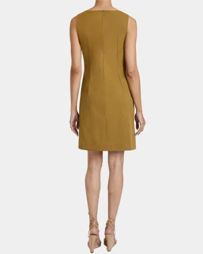 Santorelli Dee Sleeveless Double Breasted A-line Dress With Asymmetric Skirt Panel In Stretch Cotton