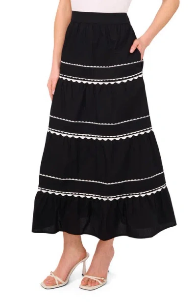 Cece Scalloped Trim Cotton Maxi Skirt
