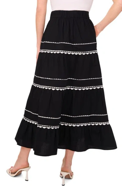 Cece Scalloped Trim Cotton Maxi Skirt