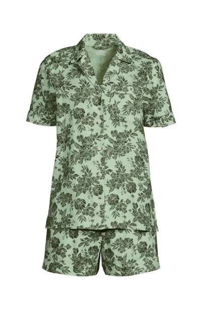 Lands' End Women Linen 2 Piece Pajama Set