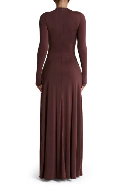 Naked Wardrobe Mock Neck Long Sleeve Maxi Dress