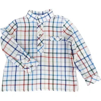 Petite Maison Kids Charlie Checkered Mandarin Collar Shirt