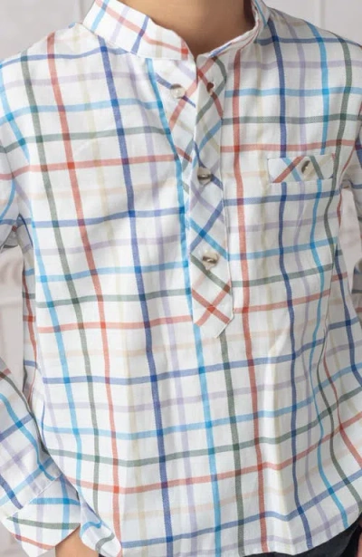 Petite Maison Kids Charlie Checkered Mandarin Collar Shirt