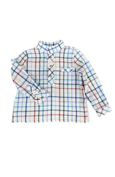 Petite Maison Kids Charlie Checkered Mandarin Collar Shirt