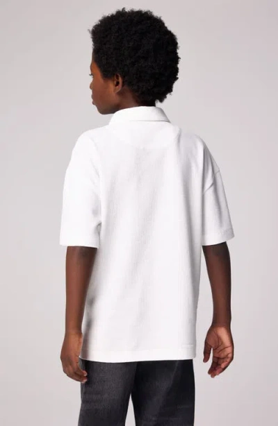 Smallsaints By Allsaints Kids' Oversize Logo Embroidered Waffle Polo