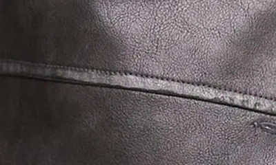Topshop Faux Leather Cropped Button Thru Patch Pocket Bomber Jacket