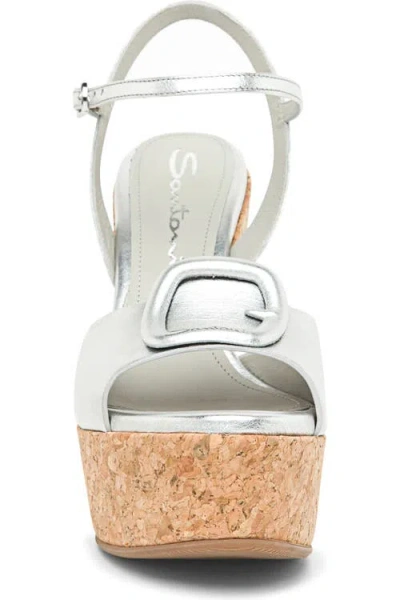 Santoni Nizza Metallic Buckle Wedge Platforms In Multi