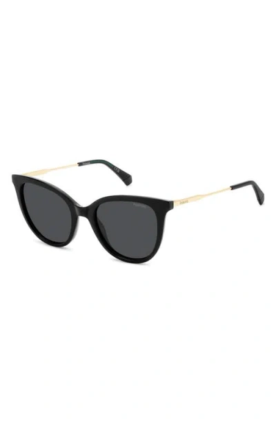 Polaroid 52mm Polarized Cat Eye Sunglasses In Black