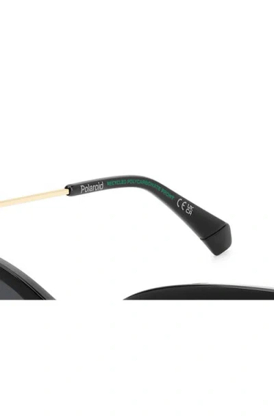 Polaroid 52mm Polarized Cat Eye Sunglasses In Black
