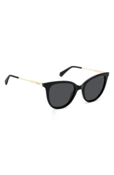 Polaroid 52mm Polarized Cat Eye Sunglasses In Black