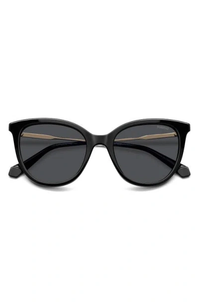 Polaroid 52mm Polarized Cat Eye Sunglasses In Black