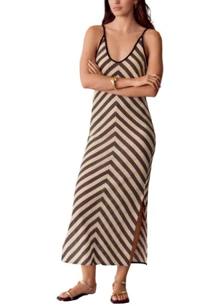 Next Chevron Lace Knit Cotton Blend Maxi Sweater Dress