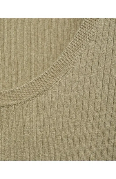 Mango Scoop Neck Crop Rib Sweater