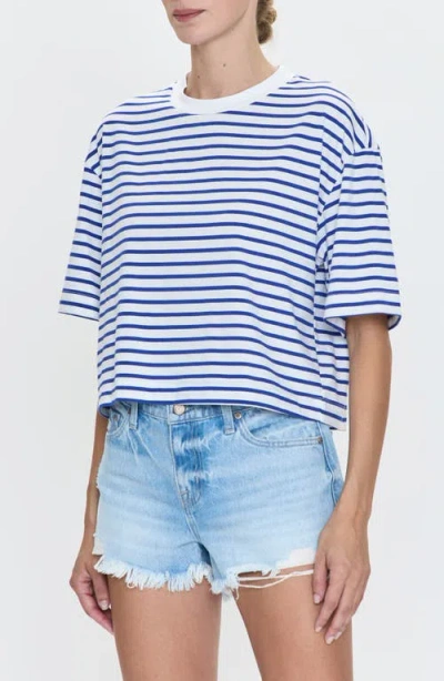 Pistola Mae Cropped Boxy Top In Maritime White Stripe In Multi