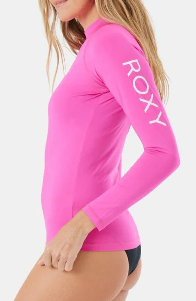Roxy Whole Hearted Long Sleeve Rashguard In Pink