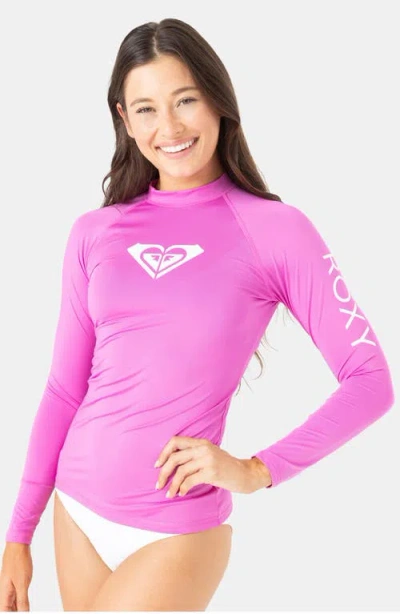 Roxy Whole Hearted Long Sleeve Rashguard In Pink