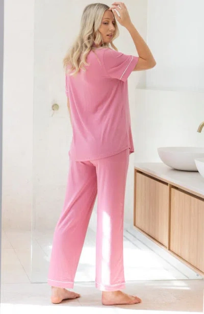 Angel Maternity Maternity And Nursing Button Front Pajama Set