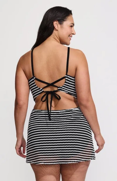 Lands' End Crochet Monokini Swim Dress Swimsuit