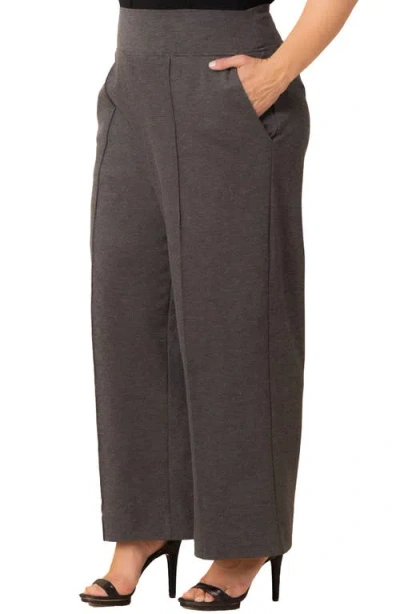 Kiyonna High Waist Wide Leg Ponte Pants