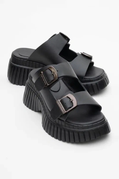 Forever & Always Shoes Joanes Leather Two-strap Platform Sandal