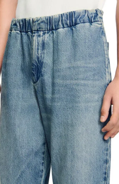 Sandro Faded Wide Leg Jeans In Blue Vinta