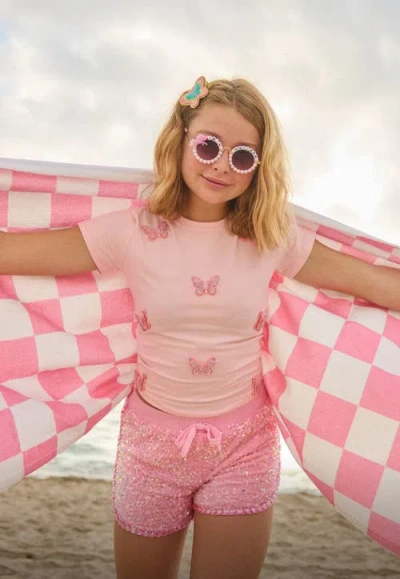 Lola + The Boys Crystal Butterfly T-shirt