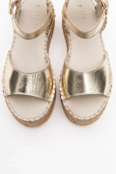 Forever & Always Shoes Serez Leather Platform Espadrilles Sandal