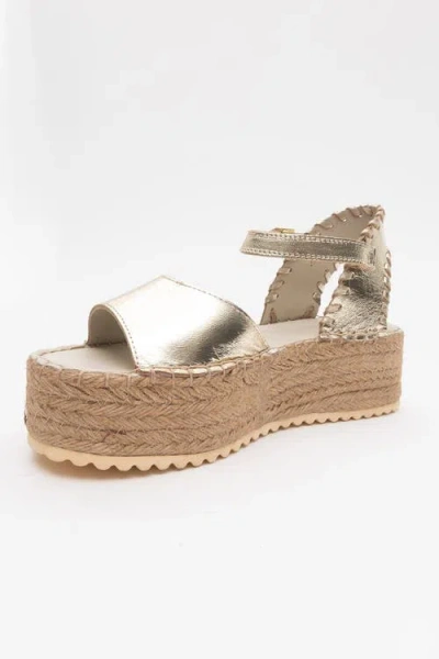 Forever & Always Shoes Serez Leather Platform Espadrilles Sandal