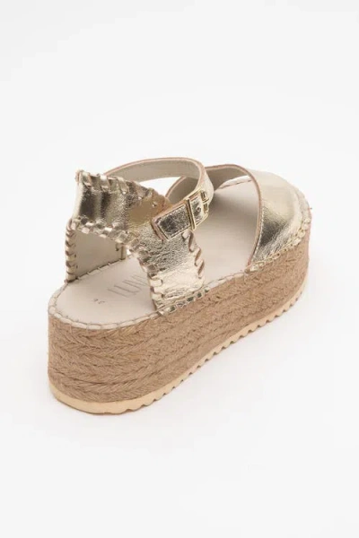 Forever & Always Shoes Serez Leather Platform Espadrilles Sandal