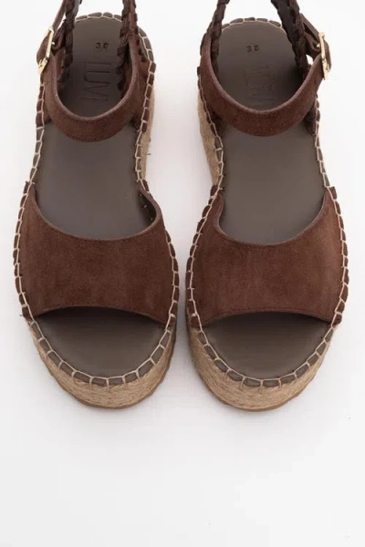 Forever & Always Shoes Serez Leather Platform Espadrilles Sandal