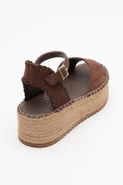 Forever & Always Shoes Serez Leather Platform Espadrilles Sandal